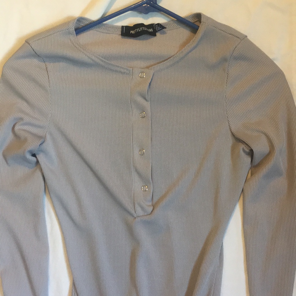 Button-Down Gray Bodysuit